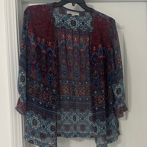 Jones New York Sport Multi-Color Boho Print 3/4 Sleeve Blouse – Size L